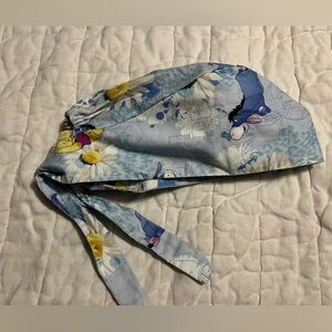 Disney Winnie the Pooh eeyore flower scrub cap Blue Yellow surgical Hat medical